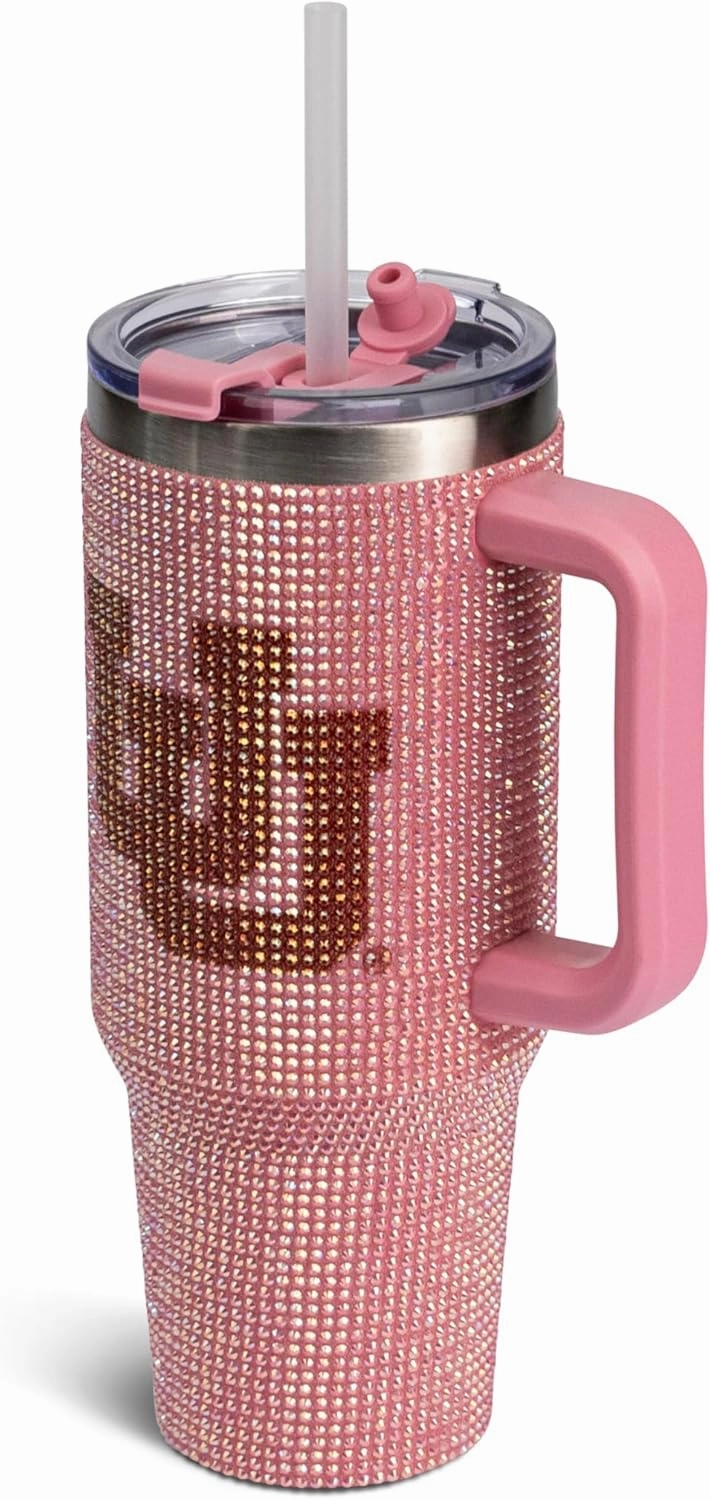 The Memory Company | Licensed NCAA 40oz Pink Bling Game Day Tumbler