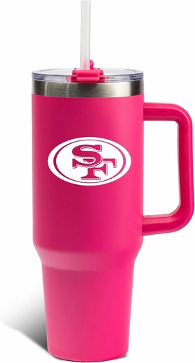 The Memory Company Officially Licensed NFL 40oz Game Day Tumbler - Double Wall Insulated Stainless Steel Travel CupPink, Football Fan Drinkware with Leak-Proof Lid, For Hot & Cold Beverages