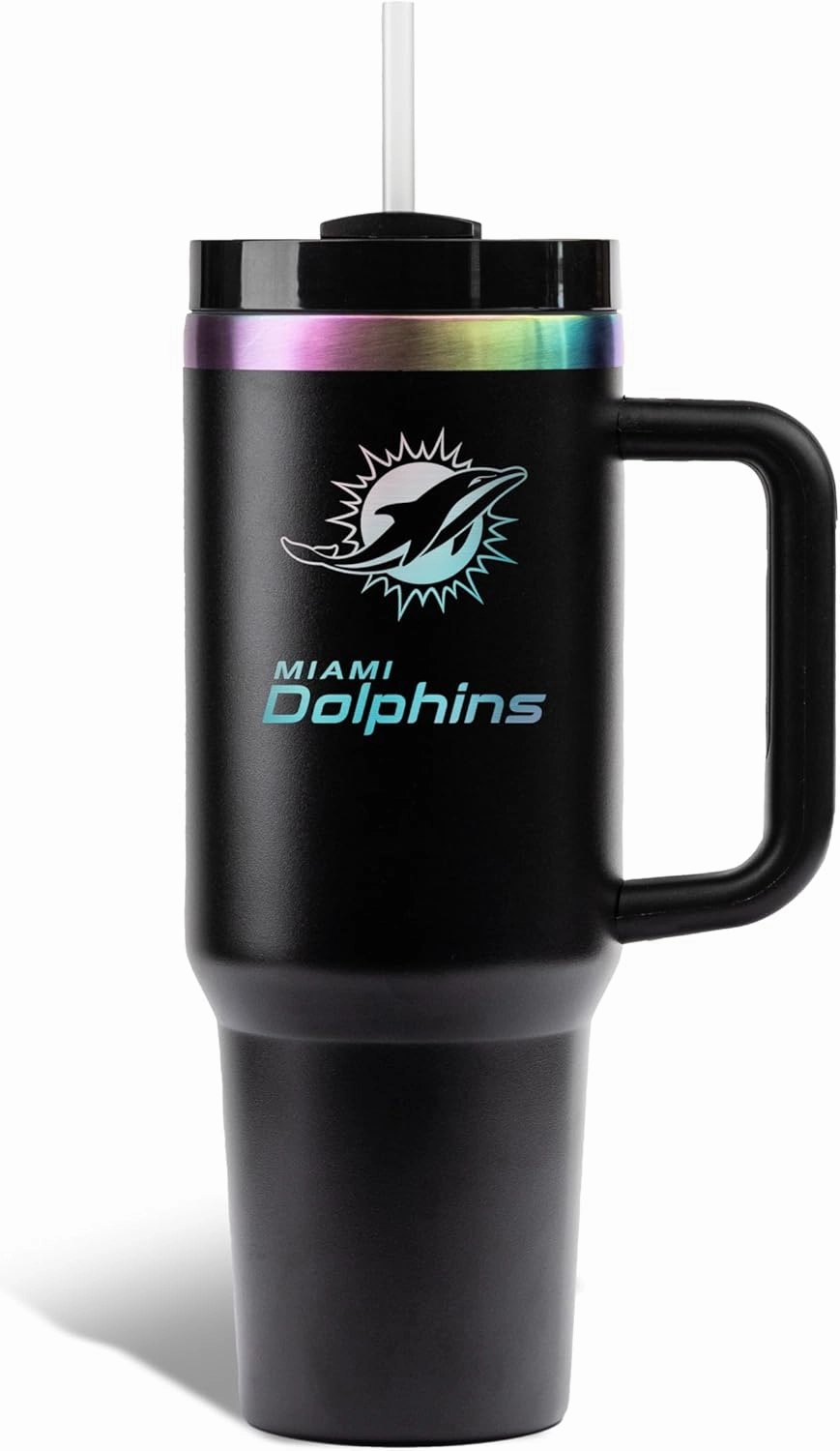 The Memory Company Officially Licensed NFL Game Day Tumbler - 40oz Stainless Steel Double-Wall Insulated Team Color Bling Cup with Team Logo, NFL Licensed Sports Travel Mug with Lid & Straw