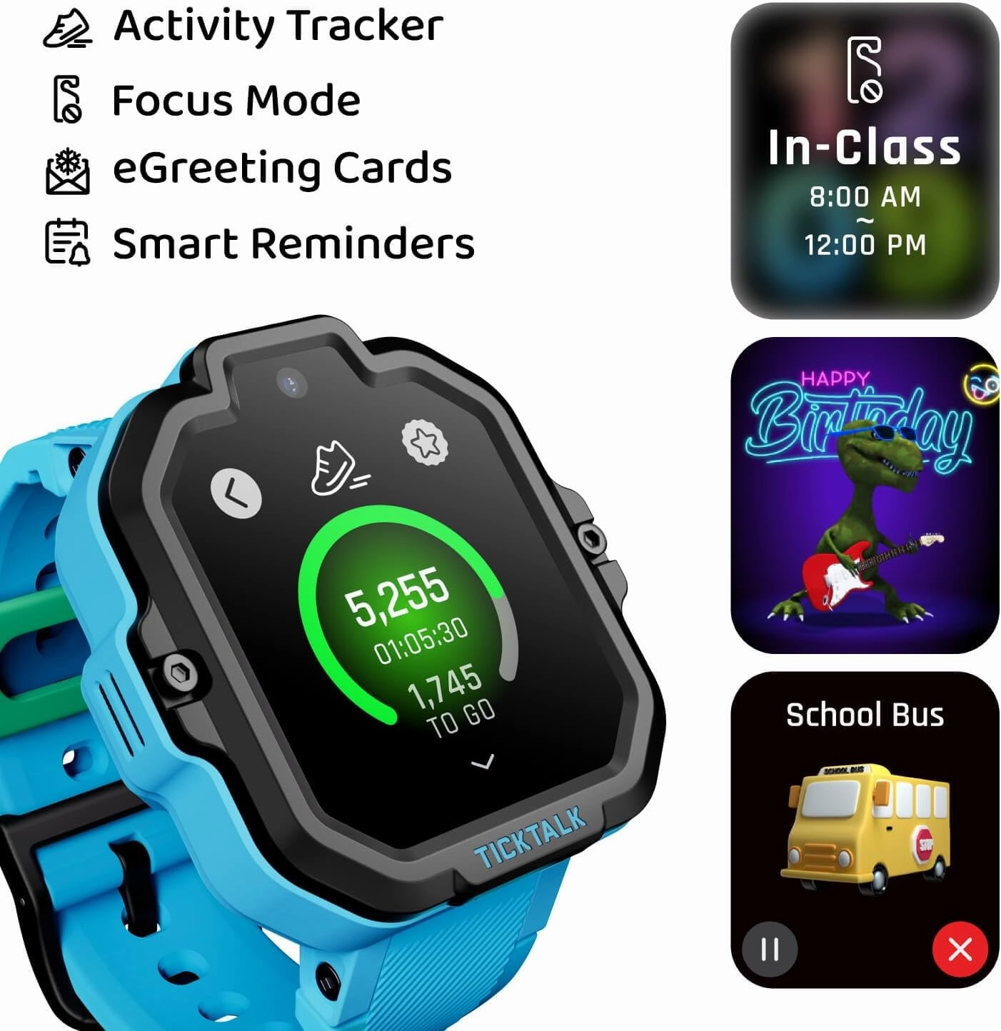TickTalk5 - Kids Smart Watch with GPS Tracker, Video Calling, SOS, & Parental Controls | Smartwatch with Free Music, Texting, Kid Phone Call and Text, Boys & Girls - 4G Smart Watch for Kids 3-12
