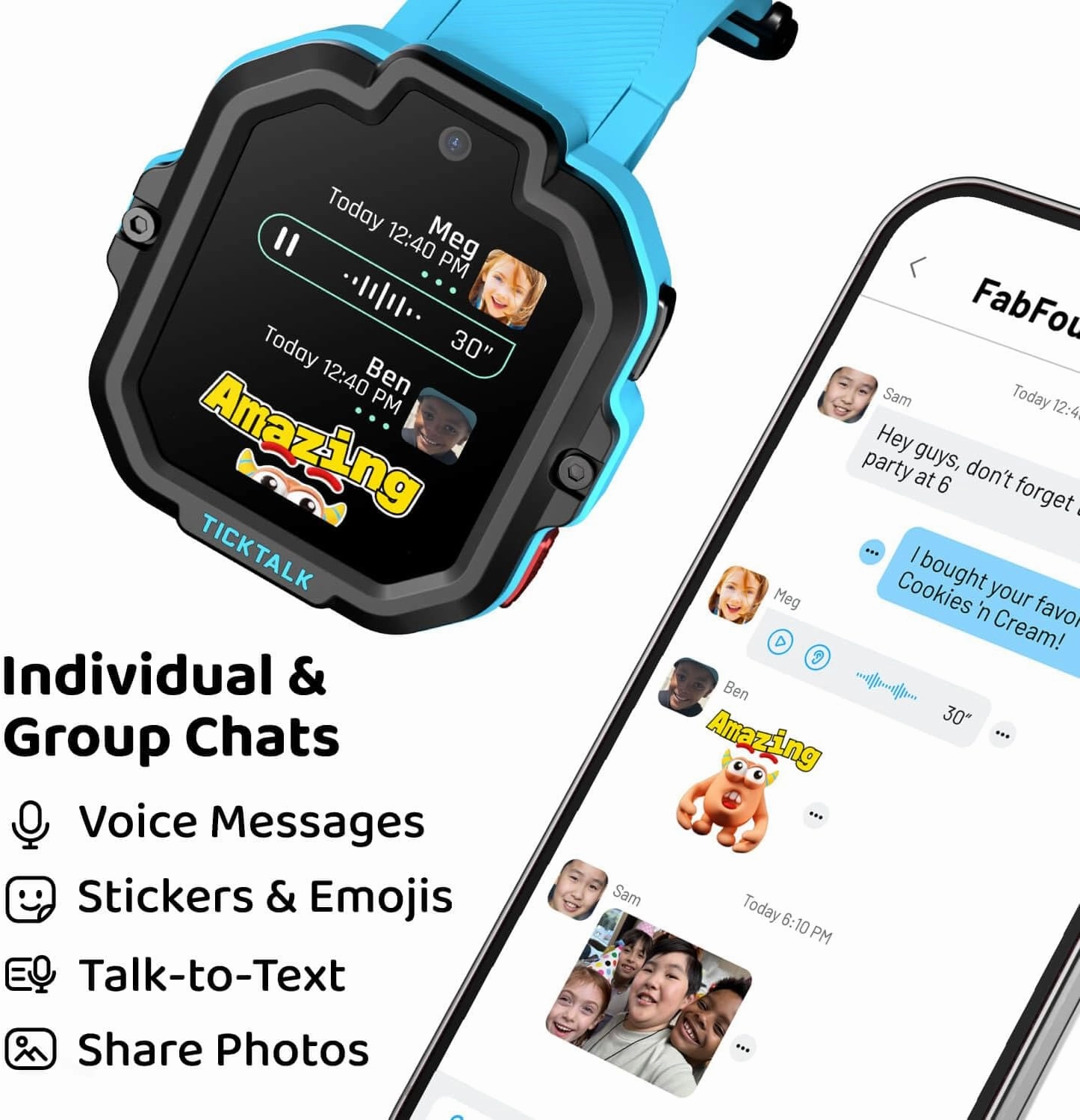 TickTalk5 - Kids Smart Watch with GPS Tracker, Video Calling, SOS, & Parental Controls | Smartwatch with Free Music, Texting, Kid Phone Call and Text, Boys & Girls - 4G Smart Watch for Kids 3-12