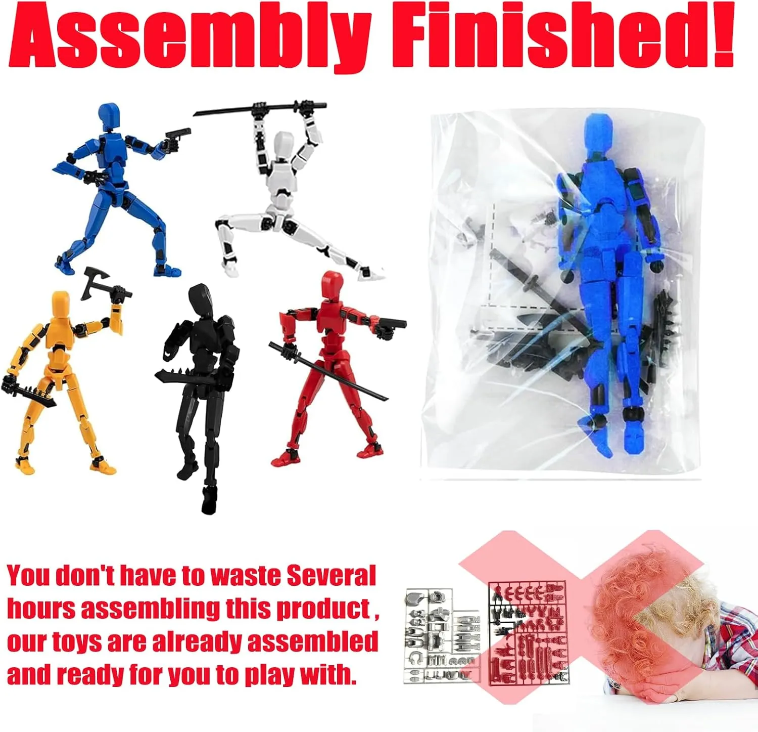 Titan13 Action Figure,Lucky Robot 13 Action Figures, Creative 3D Printed Figure, Dummy Robot 13 Action Figure, Multi Jointed Action Figures Desktop Decorations for Kids Adult(9pcs)