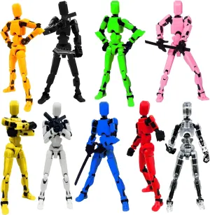 Titan13 Action Figure,Lucky Robot 13 Action Figures, Creative 3D Printed Figure, Dummy Robot 13 Action Figure, Multi Jointed Action Figures Desktop Decorations for Kids Adult(9pcs)