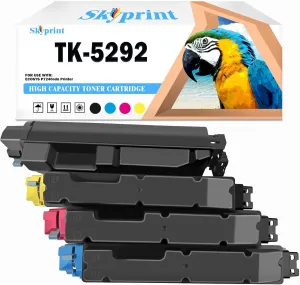 TK-5292 TK5292 Toner Cartridges 4 Pack TK-5292K TK-5292C TK-5292M TK-5292Y Compatible Kyocera TK-5292 Toner Replacement for Kyocera ECOSYS P7240cdn Printer