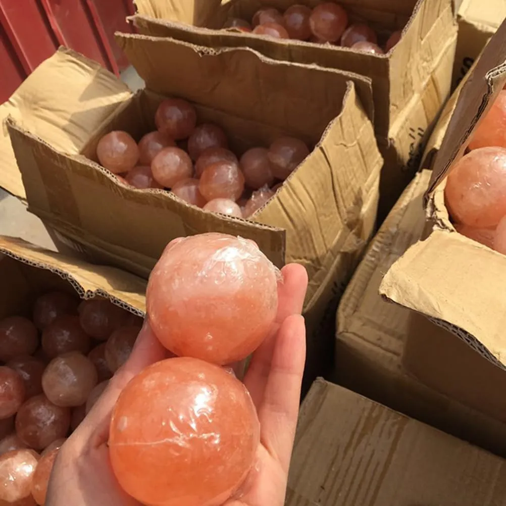 Toe Separators for Pedicure 1pc Massage Ball Natural Himalayan Salt Minerals Stone Crystal Ball Bath Salt Balls Bath Ball Orange Salt Rock Massage Himalayan Salt Soap