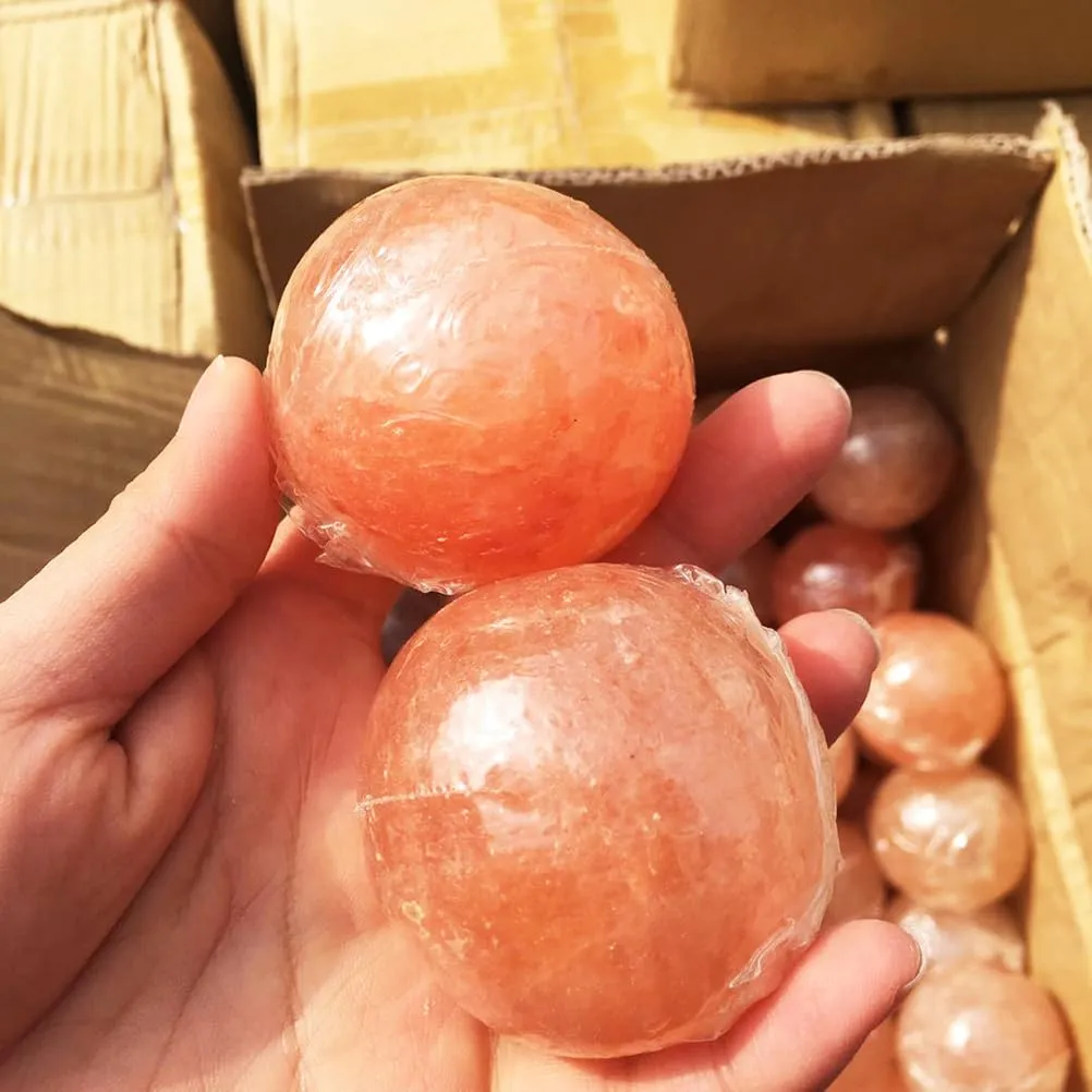 Toe Separators for Pedicure 1pc Massage Ball Natural Himalayan Salt Minerals Stone Crystal Ball Bath Salt Balls Bath Ball Orange Salt Rock Massage Himalayan Salt Soap