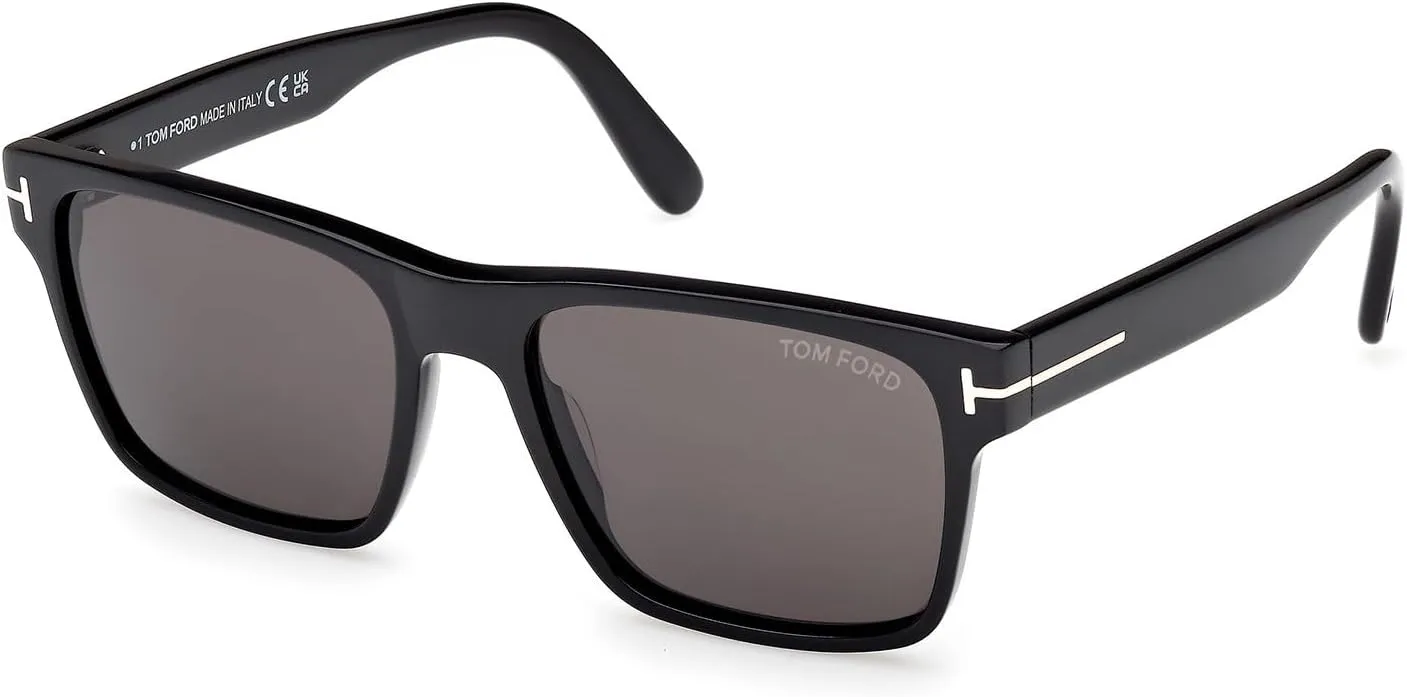Tom Ford Calder Smoke Square Men's Sunglasses FT1205 01A 55