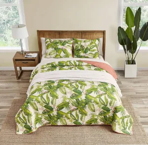Tommy Bahama - King Quilt Set, Reversible Cotton Bedding with Matching Shams, Coastal Bedding Set for All Seasons (Aregada Dock Ecru Beige, King)