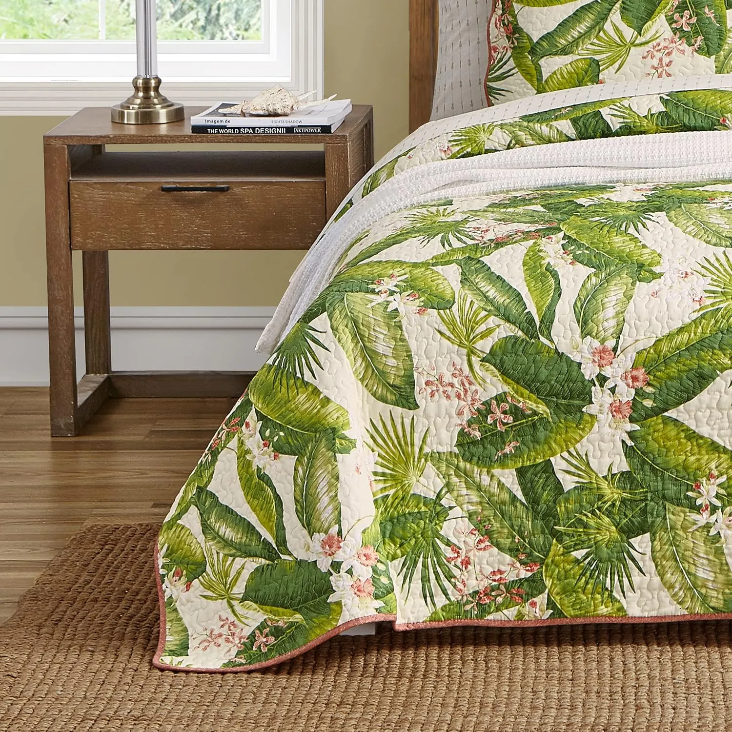 Tommy Bahama - King Quilt Set, Reversible Cotton Bedding with Matching Shams, Coastal Bedding Set for All Seasons (Aregada Dock Ecru Beige, King)