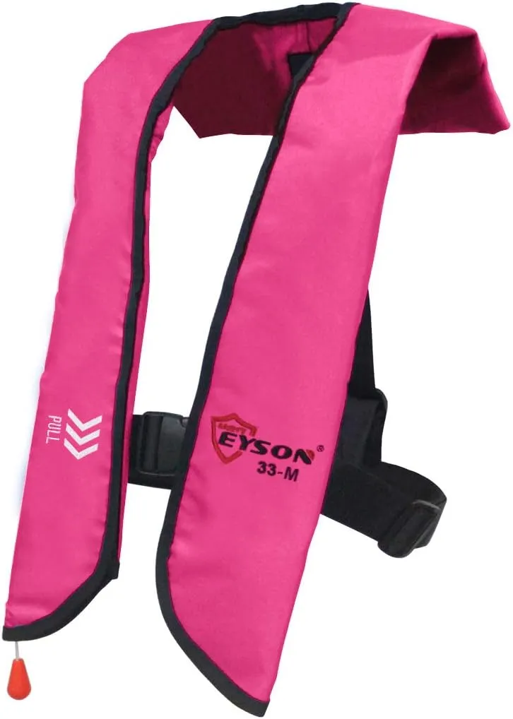 Top Safety Adult Life Jacket with Whistle - Auto Version Inflatable Lifejacket Life Vest Preserver PFD for Boating Fishing Sailing Kayaking Surfing Paddling Swimming - Adjustable Life Saving Vest