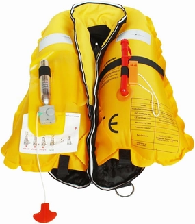 Top Safety Adult Life Jacket with Whistle - Auto Version Inflatable Lifejacket Life Vest Preserver PFD for Boating Fishing Sailing Kayaking Surfing Paddling Swimming - Adjustable Life Saving Vest