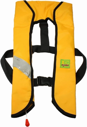 Top Safety Adult Life Jacket with Whistle - Manual Version Inflatable Lifejacket Life Vest Preserver PFD for Boating Fishing Sailing Kayaking Surfing Paddling Swimming - Adjustable Life Saving Vest