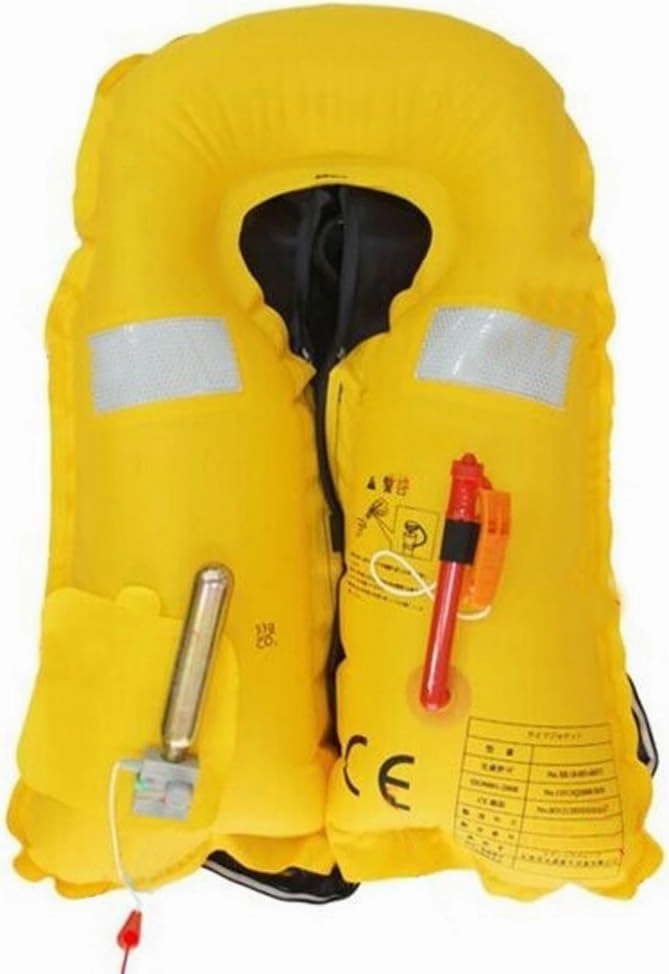 Top Safety Adult Life Jacket with Whistle - Manual Version Inflatable Lifejacket Life Vest Preserver PFD for Boating Fishing Sailing Kayaking Surfing Paddling Swimming - Adjustable Life Saving Vest