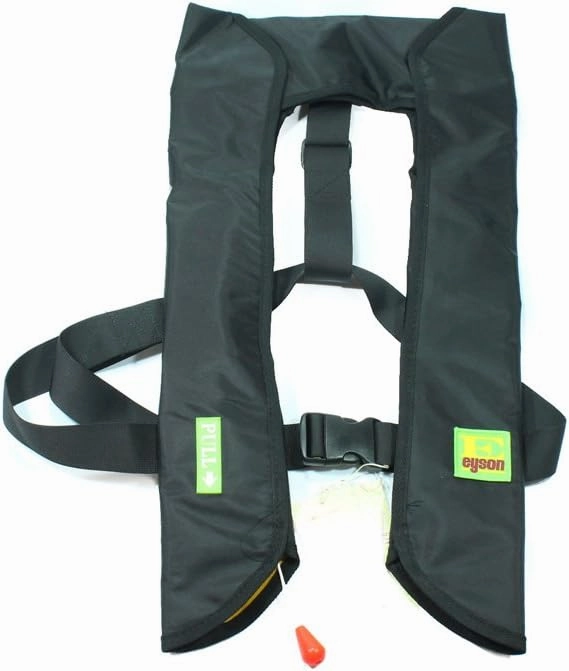 Top Safety Adult Life Jacket with Whistle - Manual Version Inflatable Lifejacket Life Vest Preserver PFD for Boating Fishing Sailing Kayaking Surfing Paddling Swimming - Adjustable Life Saving Vest
