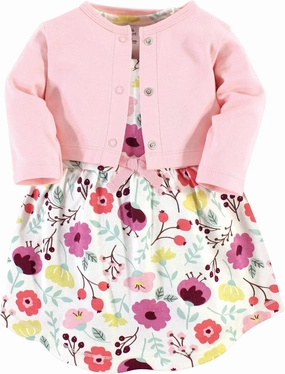 Touched by Nature Baby Girl Organic Cotton Dress and Cardigan
