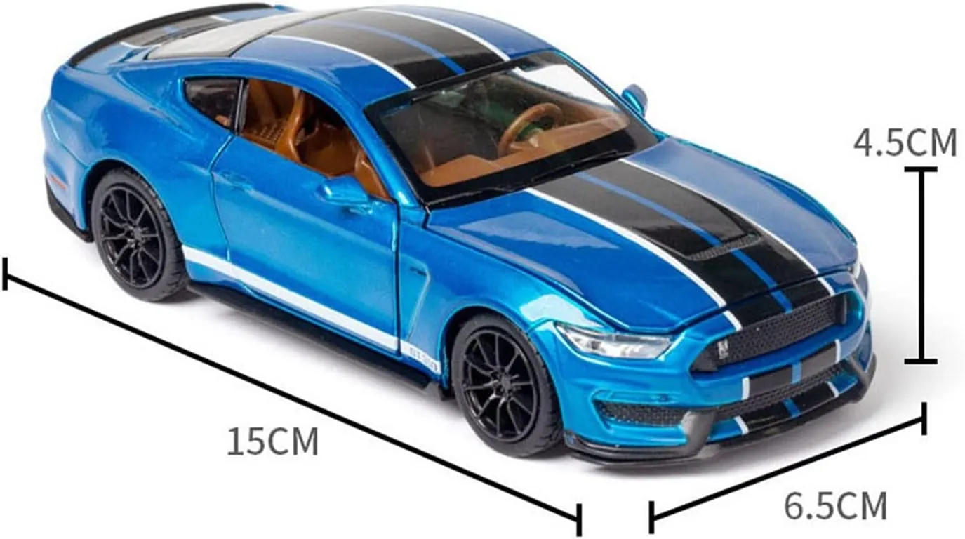 Toy car Model 1/32 for Mustang Shelby GT350 Alloy Car Toy Model A Modified Car Model Pull Back Flashing Toy (Color : White)