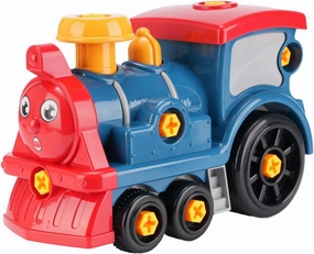 Toy Train with Electric Motor, Battery Operated Train Toys for Toddlers, Take Apart Locomotive Toys with Electric Drill, Kids Gift for Girls, Boys Ages 3 