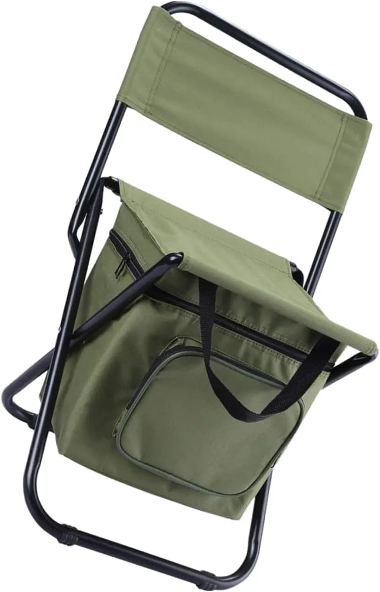 TOYANDONA Camping Chair Cooler Reusable Fishing Seat Foldable Outdoor Stool Oxford Cloth