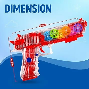 TOYSHINE Concept Musical and 3D Lights Transparent Gun - Pack of 1