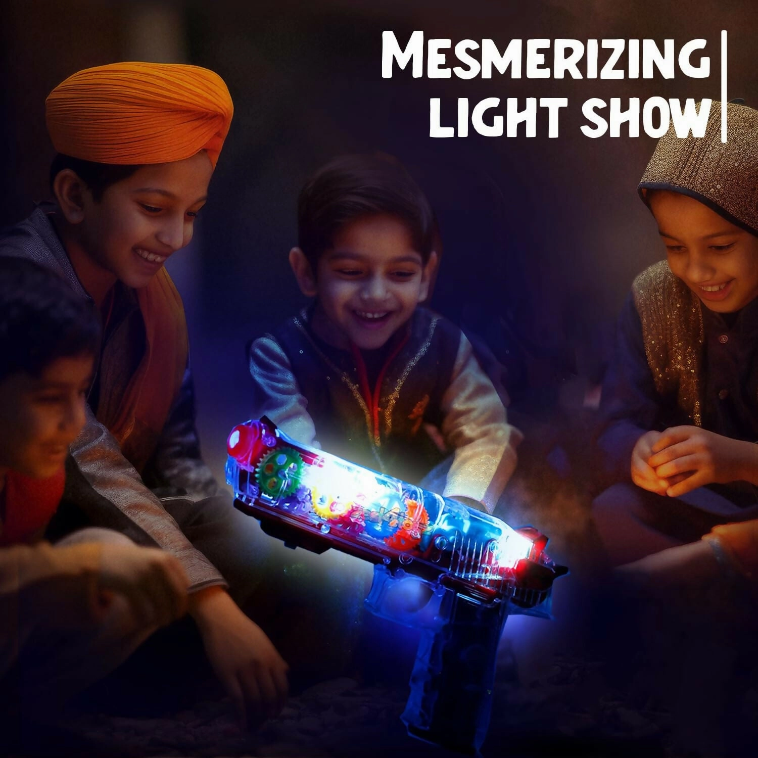 TOYSHINE Concept Musical and 3D Lights Transparent Gun - Pack of 1
