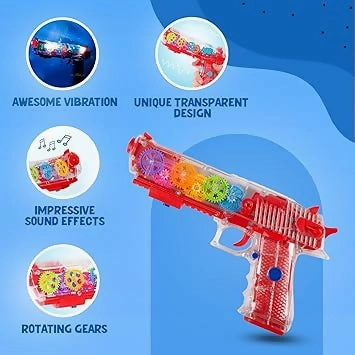 TOYSHINE Concept Musical and 3D Lights Transparent Gun - Pack of 1