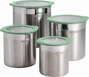 Tramontina 4 Pc Stainless Steel Canister Set Mint Green, 80204/025DS