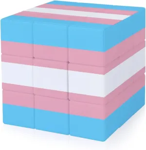 Transgender Proud Flag Funny 3x3x3 Cube Smooth Lightweight Puzzle for Adult Graphic Printing Travel