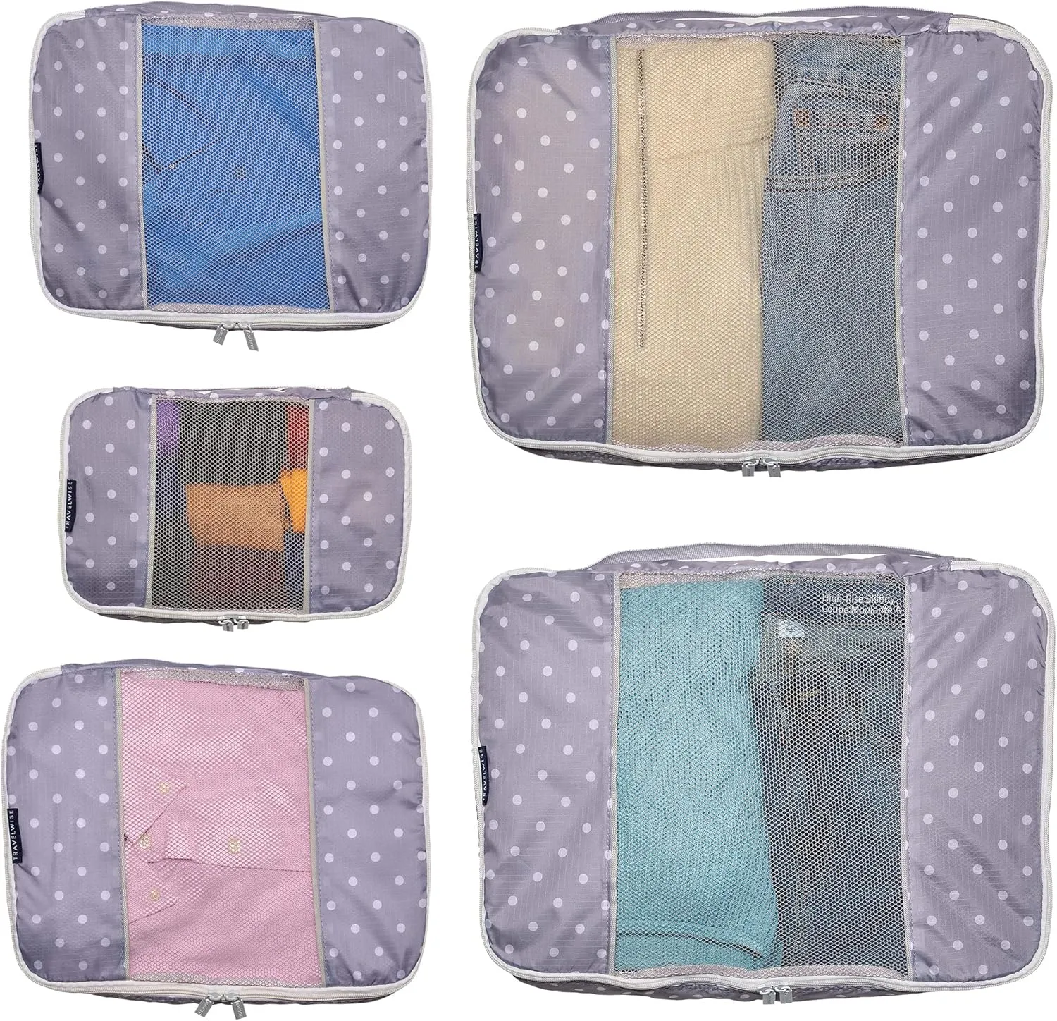 TravelWise Packing Cubes, White Dots, Set (5262369)