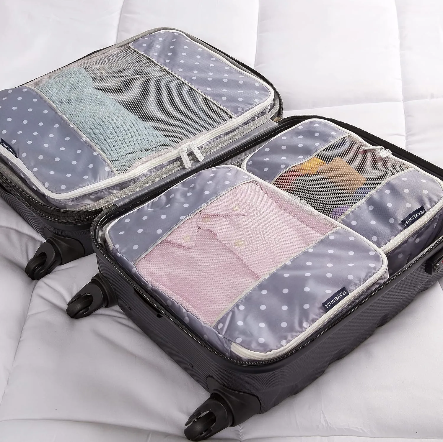 TravelWise Packing Cubes, White Dots, Set (5262369)