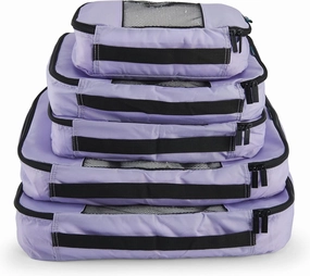 TravelWise Luggage Packing Organization Cubes 5 Pack, Lavender, 2 Small, 2 Medium, 1 Large (TWPC-27)