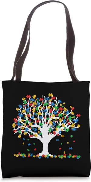 Tree Of Life Puzzle Pieces Celebrating Diversity Piece Tree Tote Bag