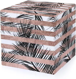 Trendy Tropical Palm Trees Chic Rose Gold Stripes Funny 3x3x3 Cube Smooth Lightweight Puzzle for Adult Graphic Printing Travel