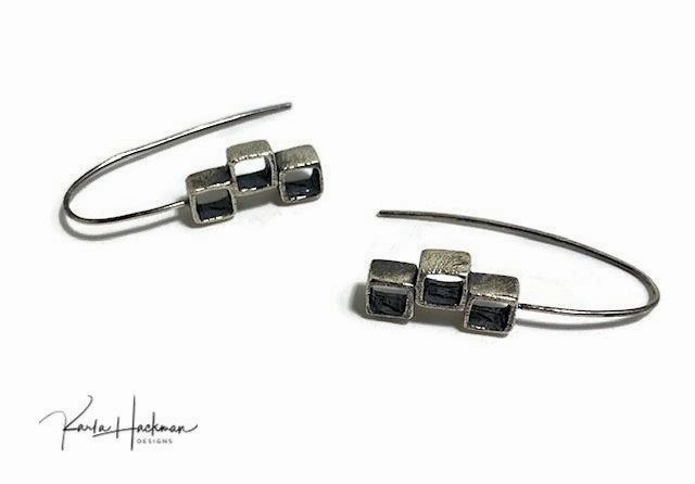Triple Stack Cube Earrings