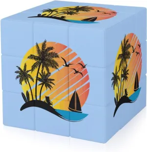 Tropical Beach Adults 3x3x3 Color-Matching Smooth Fully Printed Cube Gift