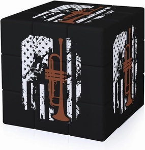 Trumpet Flag Funny 3x3x3 Cube Smooth Lightweight Puzzle for Adult Graphic Printing Travel