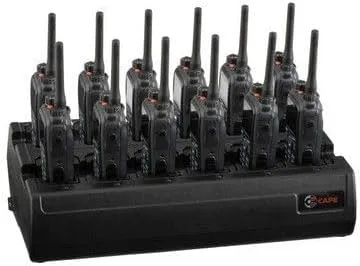 Twelve Bay Rapid Desk Charger for Kenwood TK-3160E Rechargeable Two Way Radio (Built-in Power Supply)