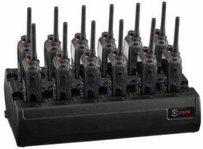 Twelve Bay Rapid Desk Charger for Kenwood KNB-30N Rechargeable Two Way Radio (Built-in Power Supply)