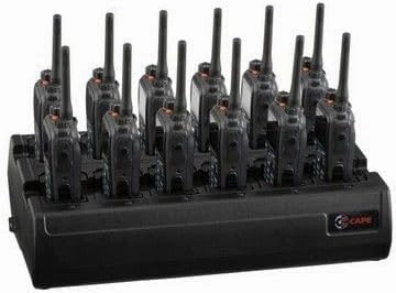 Twelve Bay Rapid Desk Charger for Kenwood TK-2180MPT Rechargeable Two Way Radio (Built-in Power Supply)