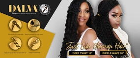 Ultima Dalva Collagen Protein Hair Pre Looped Crochet Braid DEEP TWIST (14-18 Inch) (18 Inch, 1B) - Just Like Human Hair