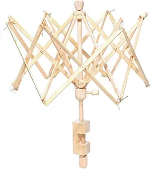 Umbrella Swift Yarn Winder, Wooden (Birch) Hand Operated Bobbin Winder Holder