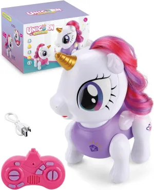 Unicorn Robot Toys for Girls and Boys Rechargeable, Voice and Remote Control Unicorn Robots Interactive Talking Smart Partner with Record Demo Program Dancing Music, Toy Gifts for Kids Age 3 and Up