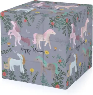 Unicorrn Clipart Funny 3x3x3 Cube Smooth Lightweight Puzzle for Adult Graphic Printing Travel