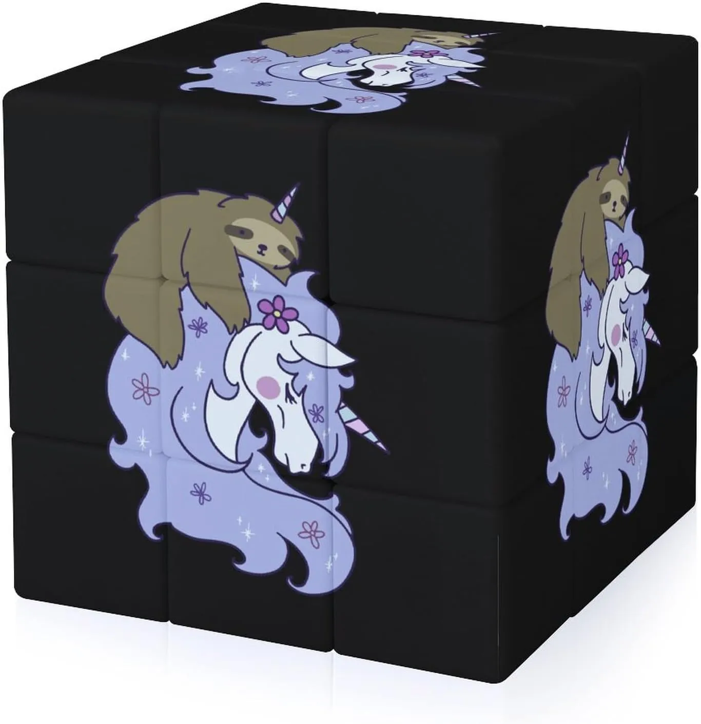 Unicorrn Sloth Funny 3x3x3 Cube Smooth Lightweight Puzzle for Adult Graphic Printing Travel