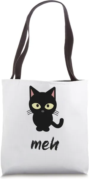 Uninspired Cat Meh Lacks Enthusiasm Tote Bag