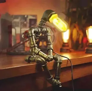 Unique Robot-Shaped Steampunk Desk Lamp