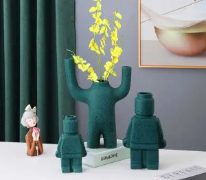 UniqueDisplay - Spotted Robot Flower Vase Figure