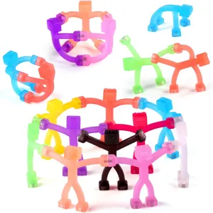 Updated Magnetic Toys for Kids in Robot Shape, Creativity Fidget Magnets, Magnet Men for Travel Toys, Funny Magnetic People for Kids (Translucent, 30 Pcs)