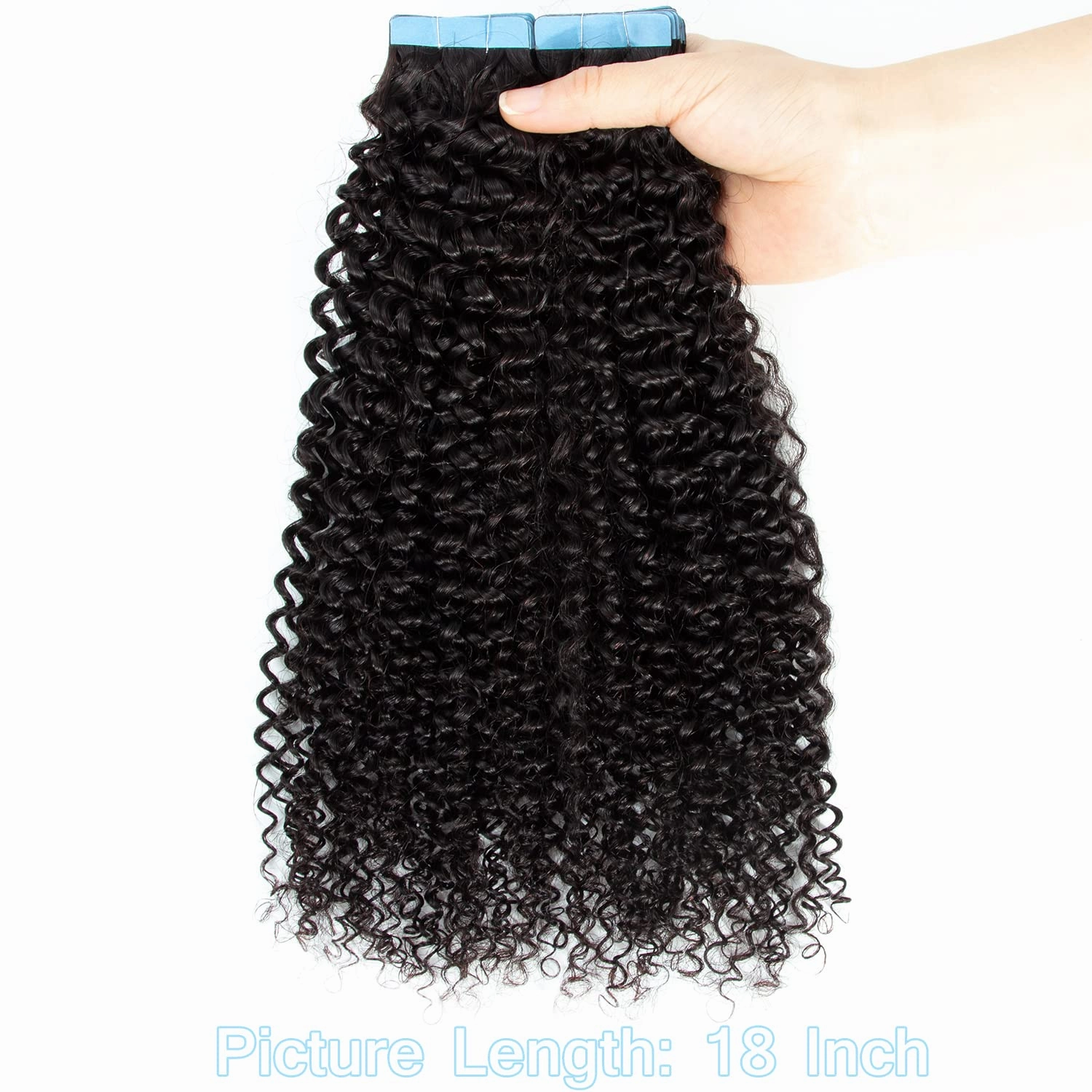 Urbeauty Tape in Hair Extensions Human Hair Black Women 40 Pcs Seamless Kinky Curly Tape on Hair Extensions with Invisible Tape Attached Semi Permanent Tape on Natural Hair