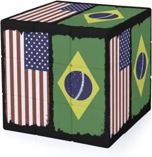 U.S. Brazilian Adults 3x3x3 Color-Matching Smooth Fully Printed Cube Gift
