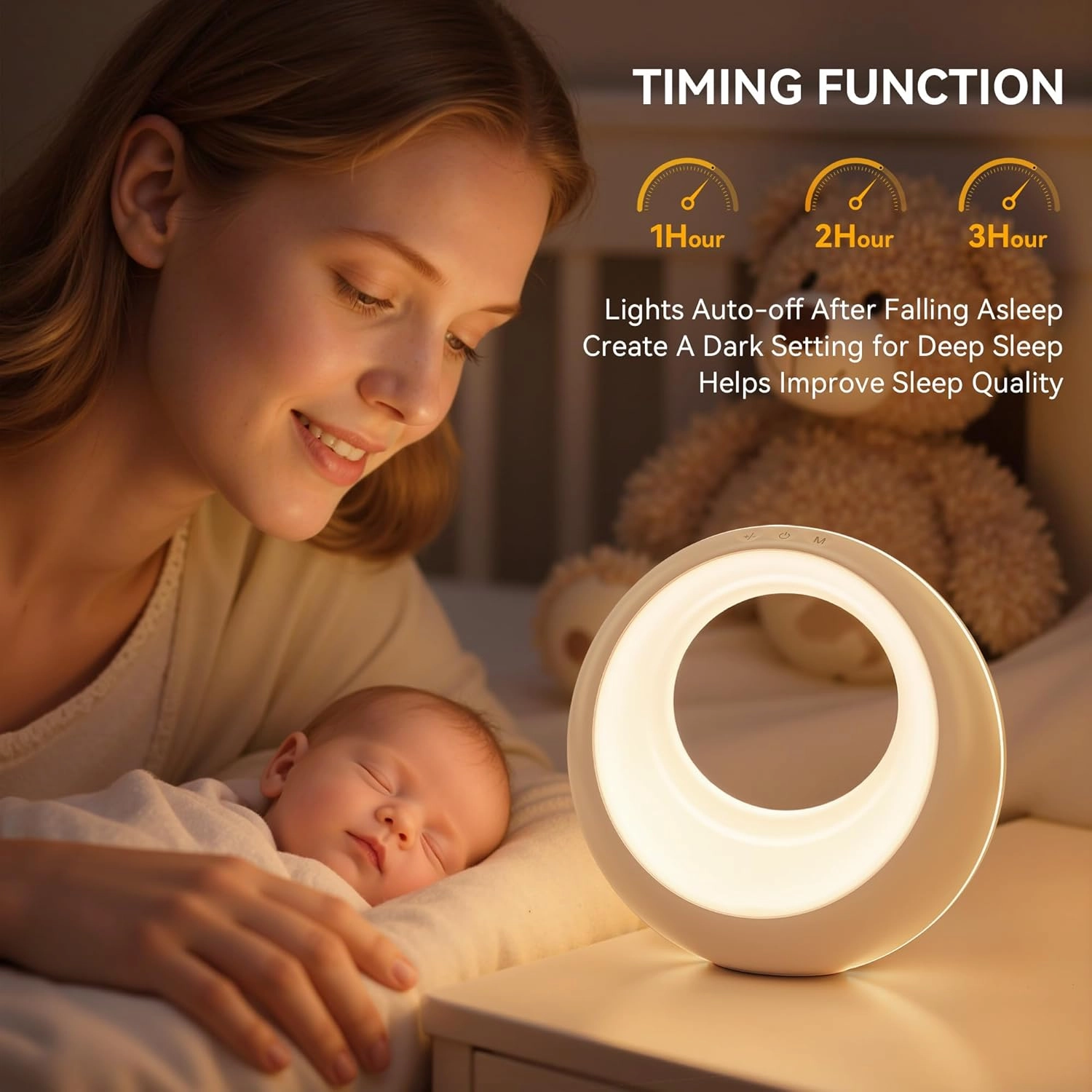 USB Rechargeable Bedside Table Lamp, Dimmable LED Atmosphere Night Light with 7 Colors, 9 RGB Colorful Modes, Remote Control, Ambient Mood Lamp for Bedroom, Living Room, Camping